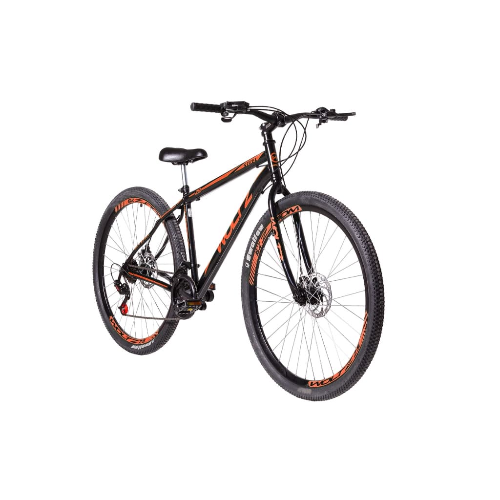 Bicicleta Aro 29 Woltz Steel Quadro Aço Carbono 21 Marchas Freio A Disco