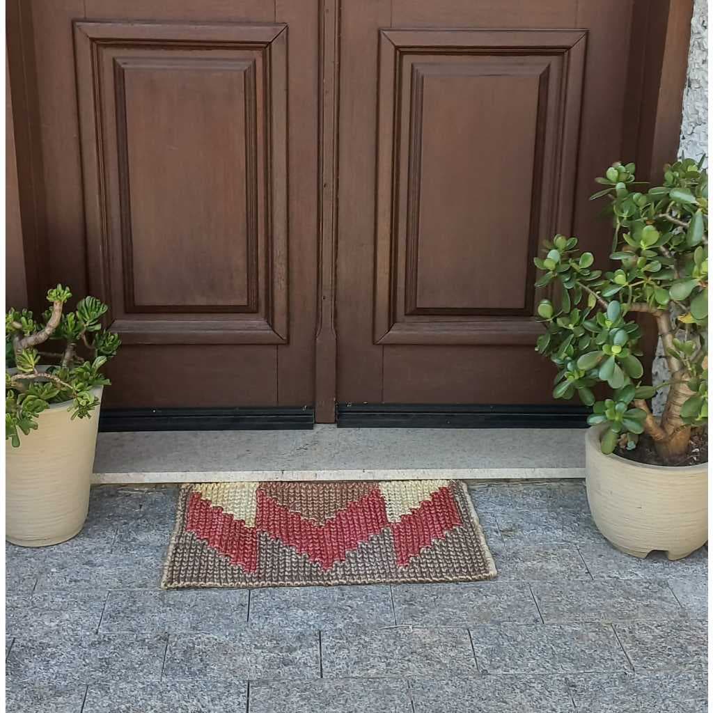Capacho de porta de sizal artesanal em tear tapete