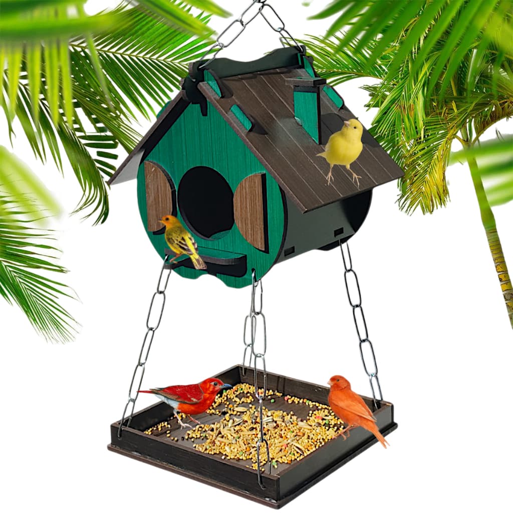 Comedouro Tratador Aves Pássaros Silvestres Casinha