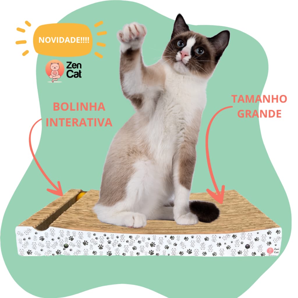 Arranhador PREMIUM de Papelão para Gatos Brinquedo Bolinha