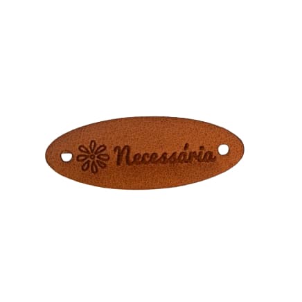 Etiquetas De Couro Sintético Ovais 1x4cm - 100und