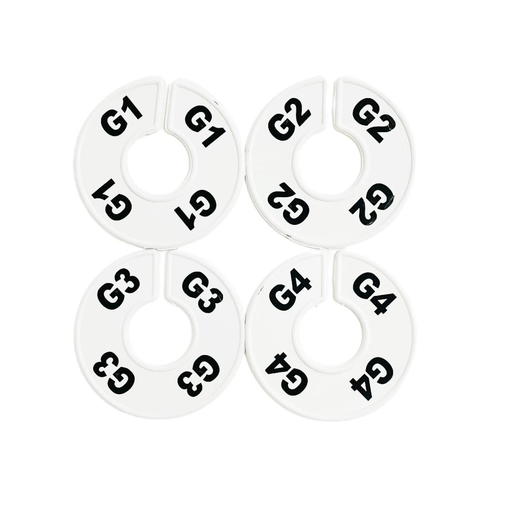 Kit divisor/separador de araras com 4 tamanhos G1,G2,G3,G4