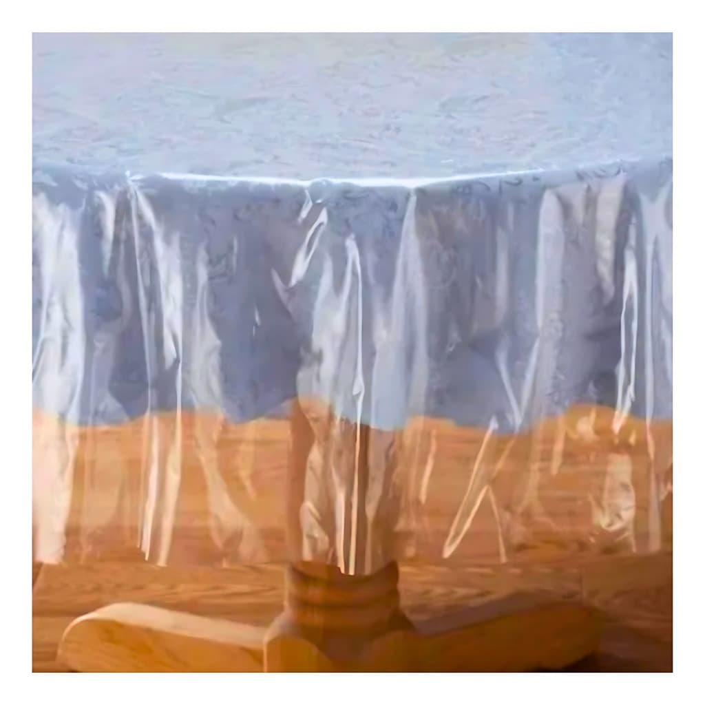 Toalha De Mesa Redonda Plástico Transparente 80cm Diâmetro Protetor Contra Arranhões Sala Jantar
