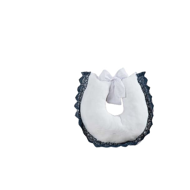 Almofada de amamentação menino/menina branco com gripir marinho