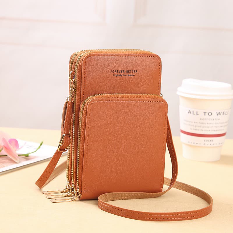 Bolsa feminina porta celular com 3 divisorias transverasal mini bag