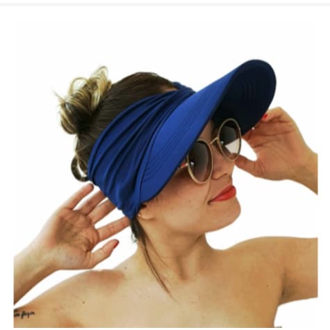 Viseira Turbante Feminina Varias Cores Praia Chapeu Boné Aba Larga Uva E Uvb Fps 50+Pronto Entrega com kit 10