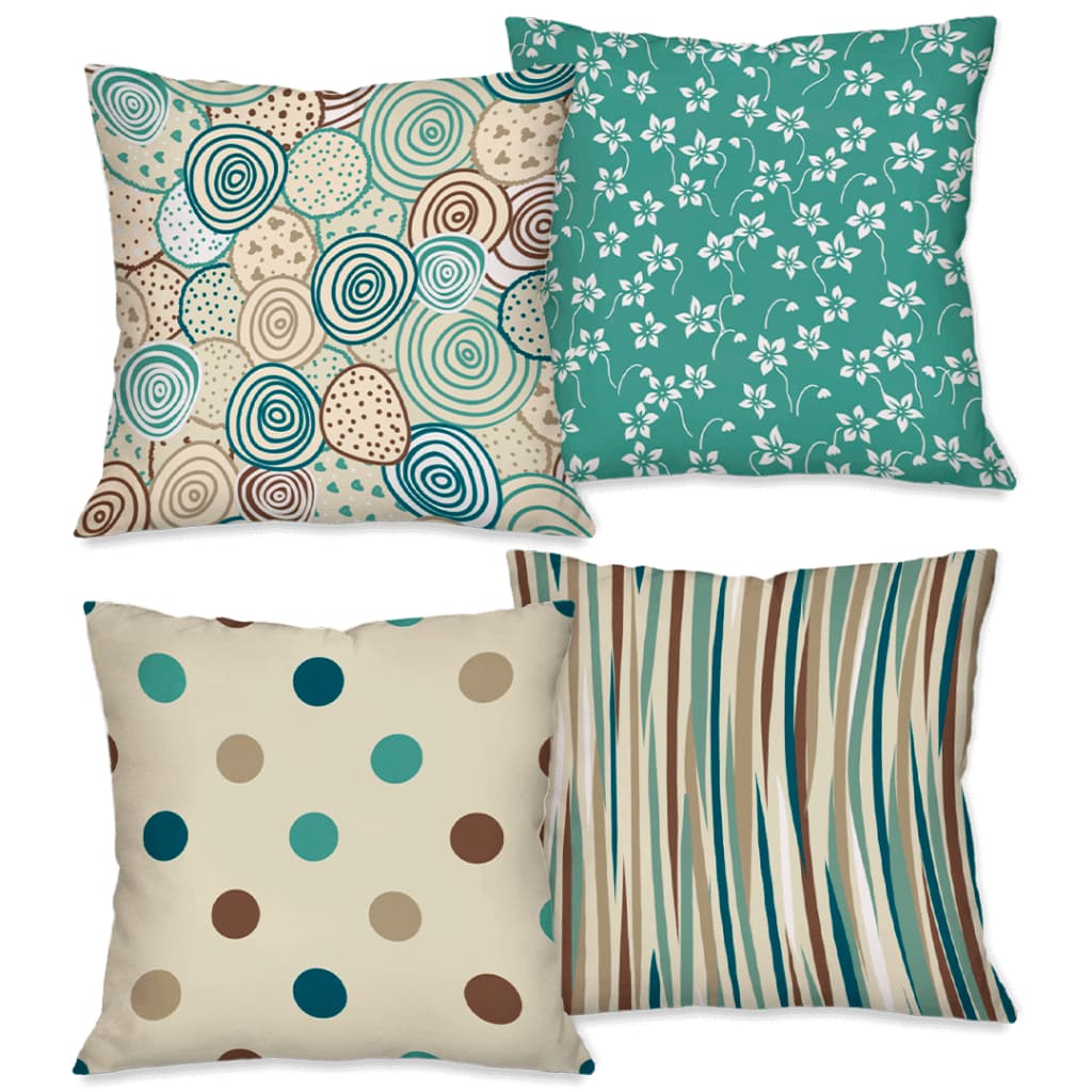Kit com 4 Capas para Almofadas Decorativas Abstrato Verde 45 x 45