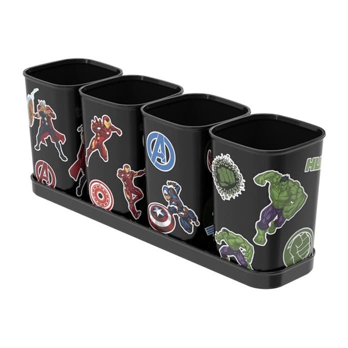 Porta Caneta Stitch Lápis com Bandeja Vingadores, Cute,  Plasútil