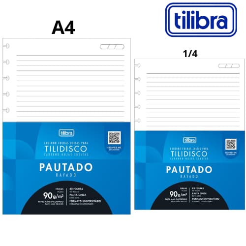 REFIL CADERNO INTELIGENTE 90G 80 FOLHAS GRANDE/PEQUENO TILIBRA