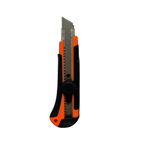 Estilete Profissional Emborrachado Lâmina 18mm Com Trava com 3 Lâminas Reserva WJ-899
