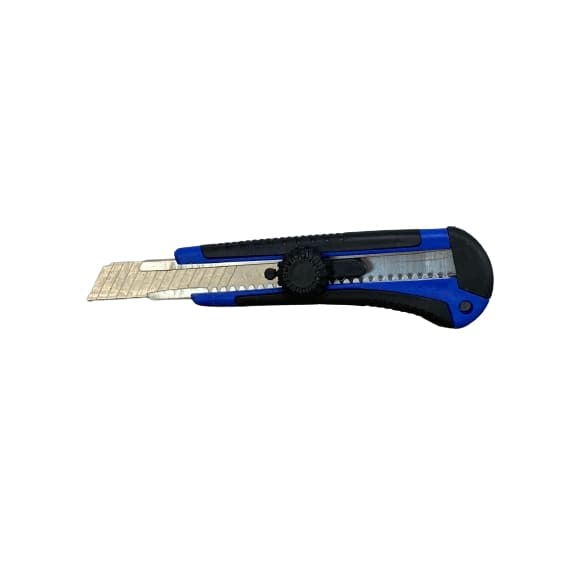 Estilete Profissional Emborrachado Lâmina 18mm Com Trava com 3 Lâminas Reserva WJ-899