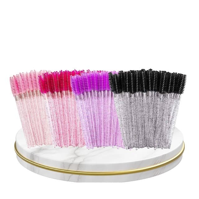 50/100/250 Escovinhas com glitter Extensão de Cílios e sobrancelha