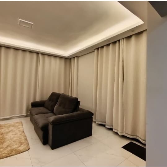 Cortina Voil Gaze de Linho c/ Forro Blackout 6,00 x 2,50/2,60/2,80 Trilho Suíço