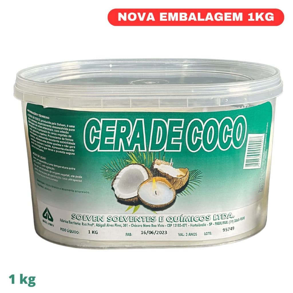 1 KG Cera de Côco 100 % Vegetal para velas