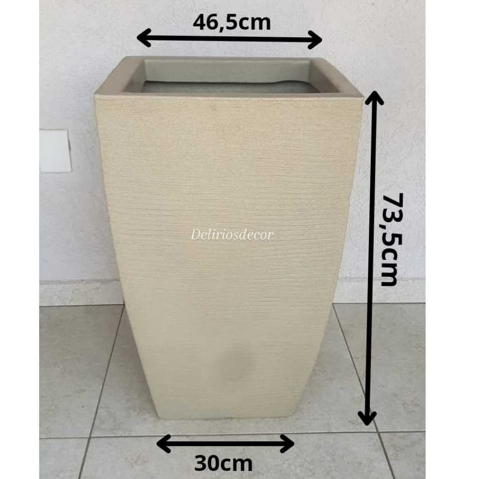 Vaso grande para plantas e flores, decorativo, Reciclável em Polietileno, Quadrado Bojo 80