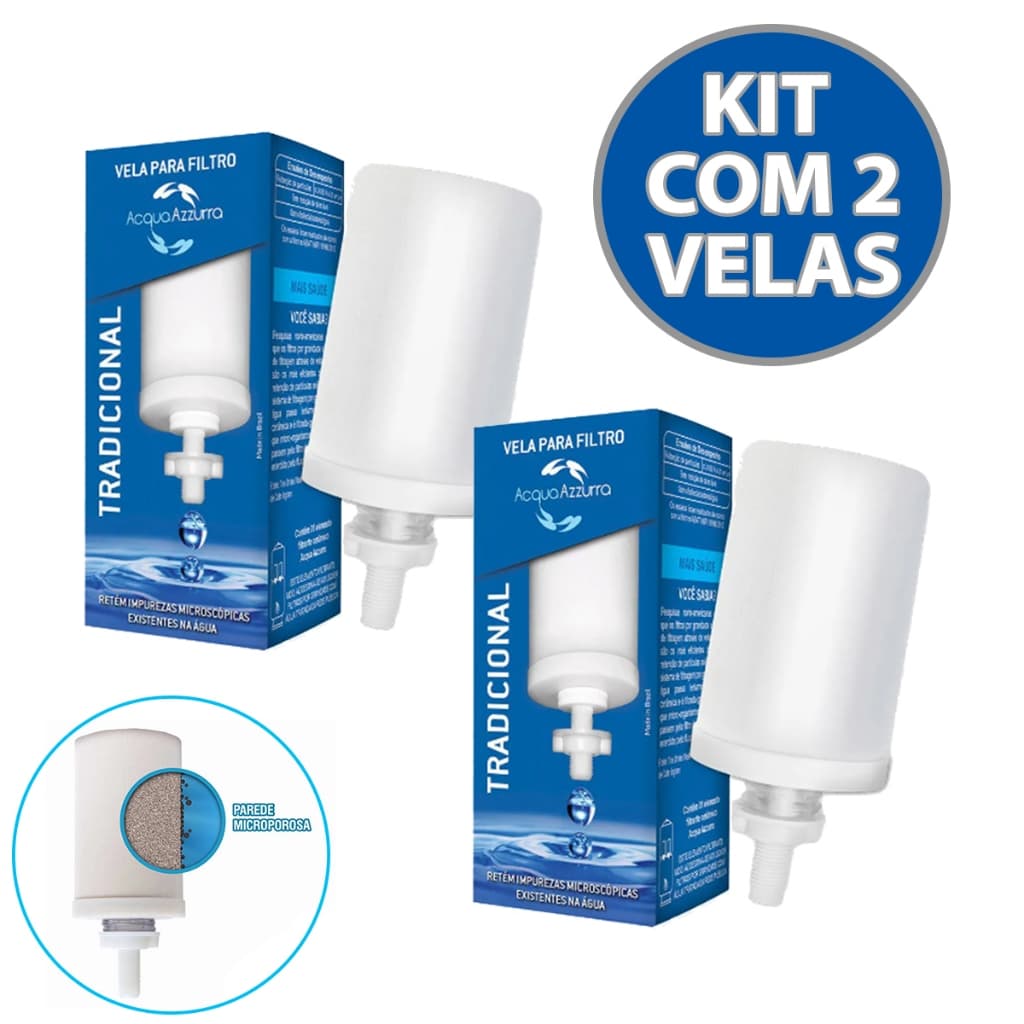 Kit com 2 Velas para Filtro de Barro Tradicional por Gravidade
