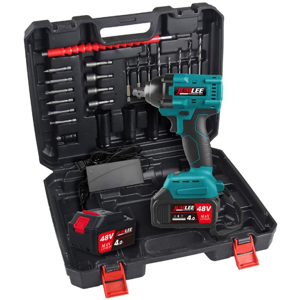 Chave De Impacto  Baterias 48v Íon-lítio Profissional sem fio Parafusadeira Chave De Impacto com 2 Bateria 48v