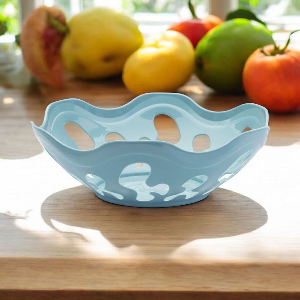 Fruteira de Mesa Colorida Vazada Com 2 Fruteiras
