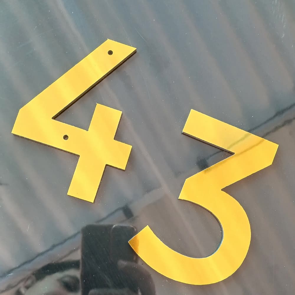 NÚMERO PARA CASA, NÚMERO RESIDENCIAL, NÚMERO 12CM EM ACM DOURADO, IDENTIFICAÇÃO PARA CASA.