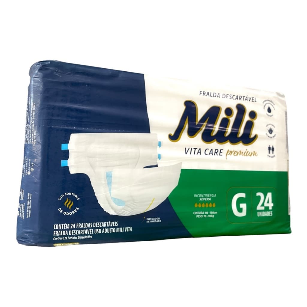 FRALDA GERIATRICA MILI VITA CARE PREMIUM G C/24 UN
