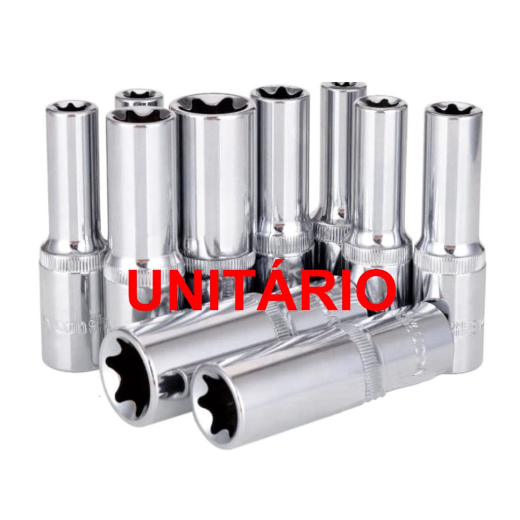Soquete Torx Fêmea Longo Avulso E10 E12 E14 E16 E18 E20 E22 E24 - VIP Industrial