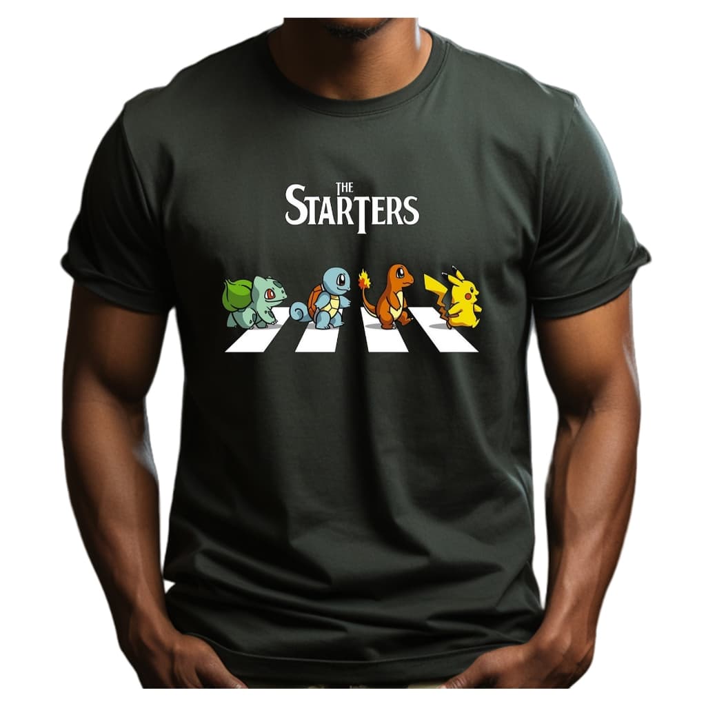 Camiseta The Starters Pokemon Camisa Beatles Unissex Pikachu Charmander Squirtle Bulbasaur Nerd Geek Estampas Criativas