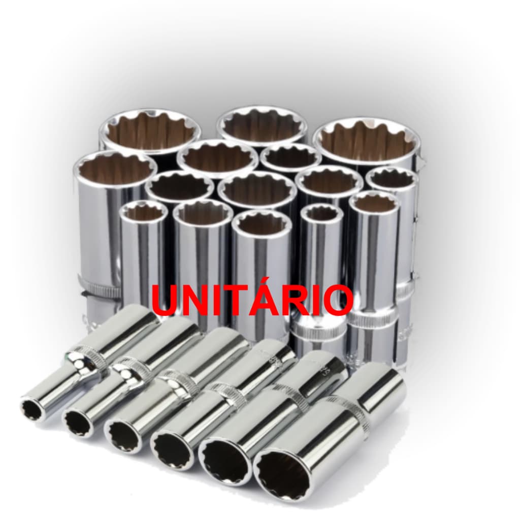 Soquete longo Estriado Avulsos 08 ao 32mm VIP Industrial