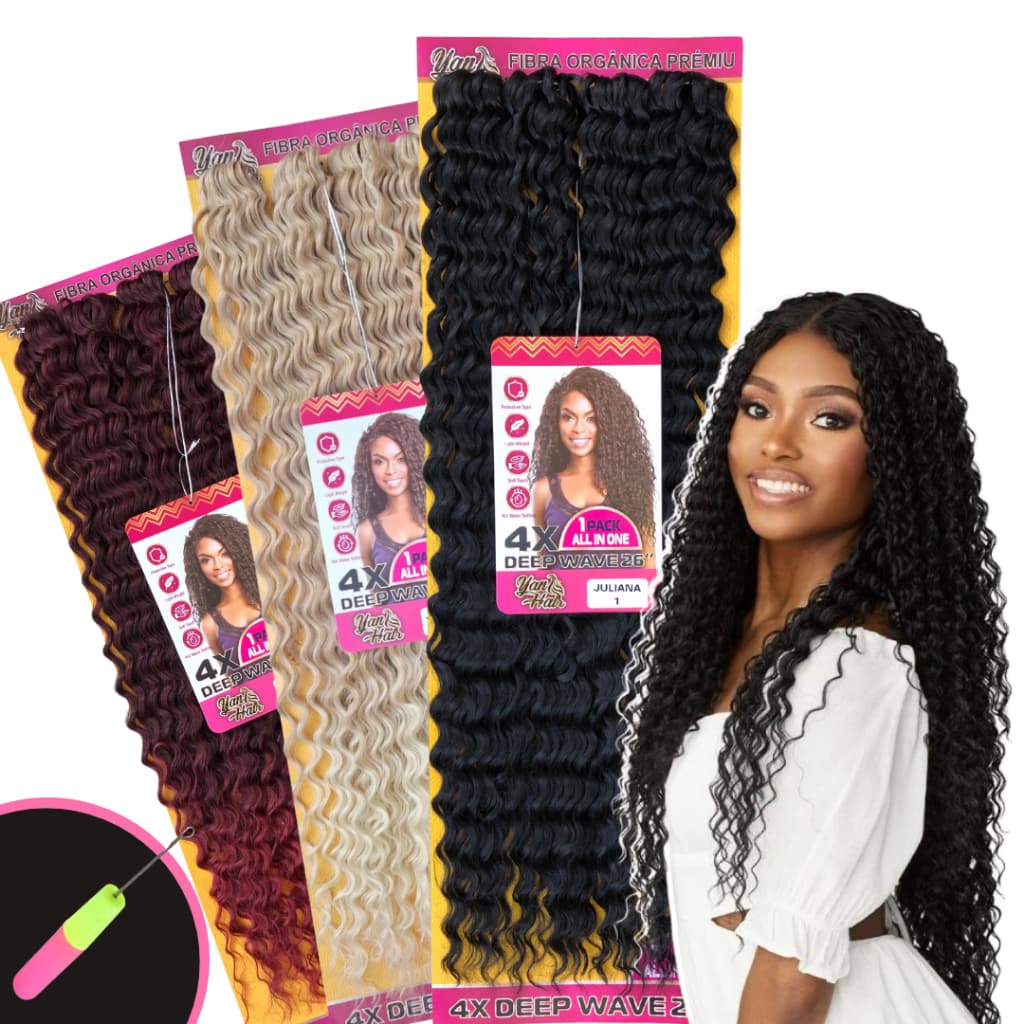 Cabelo 100% Orgânico Fibra Premium Crochet Braid