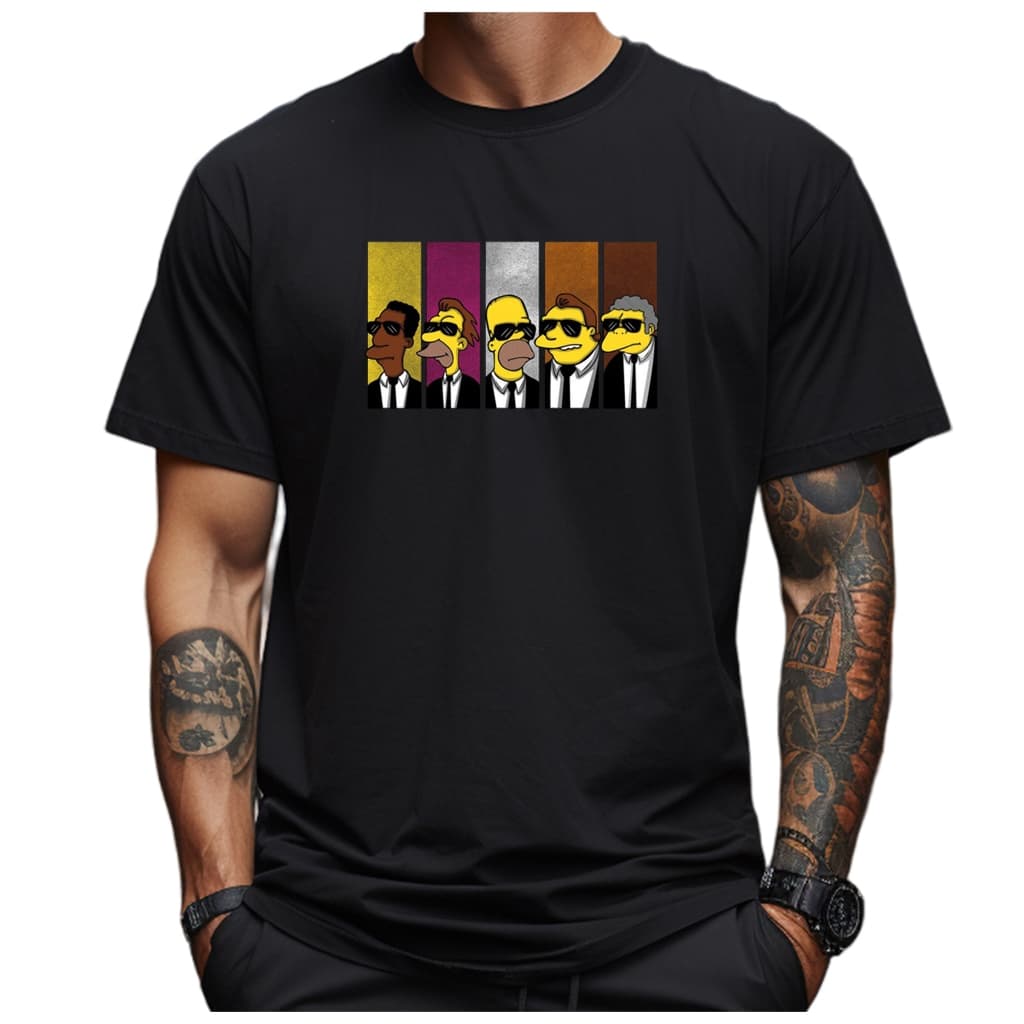 Camiseta The Simpsons Personalizada Estilo Mib Homens de Preto Personagens Simpsons Camisa Criativa Envio Imediato
