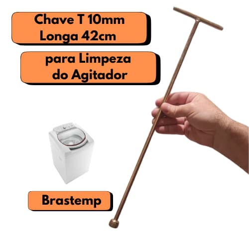 Chave T10mm Canhão Longa Agitador Máq. Brastemp Electrolux