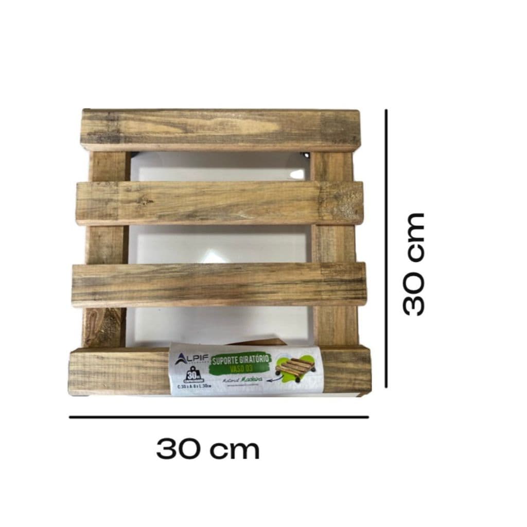 Suporte Para Vaso De Planta Peroba Com Rodinhas 30x30