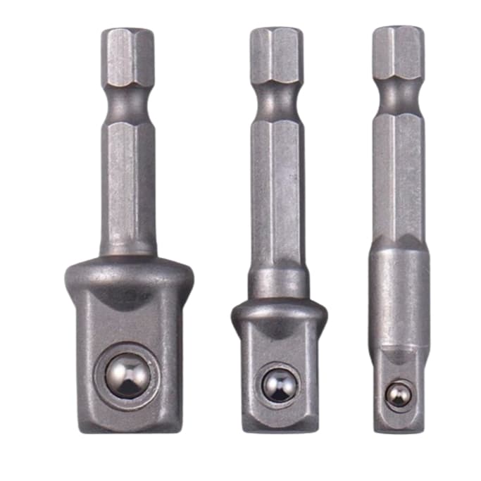 3 Adaptador P/ Soquetes 1/4-3/8-1/2 P/ Usar Na Parafusadeira