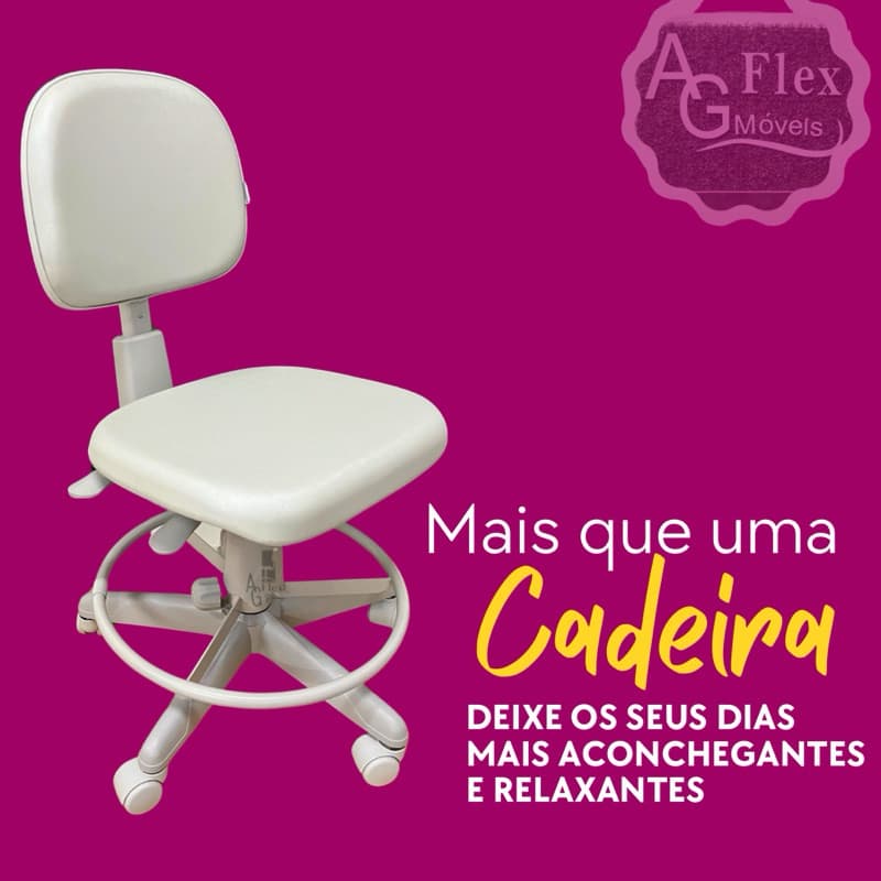 Cadeira mocho  giratória cinza - Ergonômico Encosto regulável - Manicure estetica  dentista
