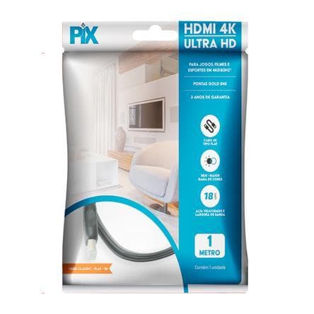 Cabo HDMI Flat 2.0 HDR 19 Pinos 4K