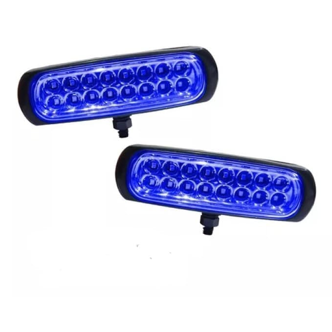 farol milha azul  retangular kit com 2 peças