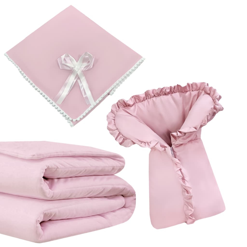 Kit 3 Peças - Porta Bebê + Edredom Cobertor + Manta Quentinha de Neném