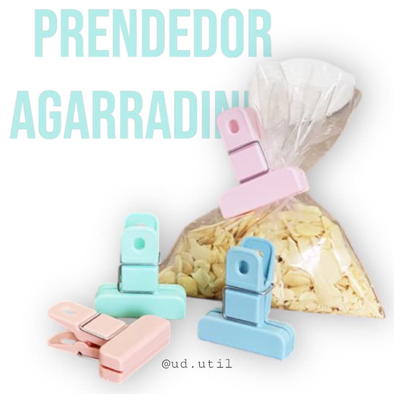Prendedor Agarradinho Colorido 4 Peças Fecha Saco, Sela Embalagem E Saquinho de Alimentos Multiuso