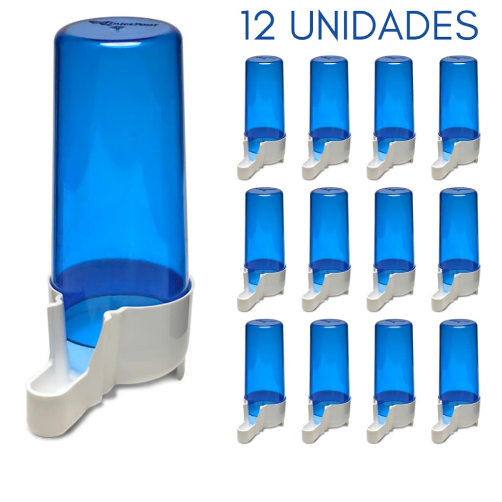 12UN - Bebedouro Para Pássaros / Canário / Criação Tipo Italiano Malha Fina De 100ml