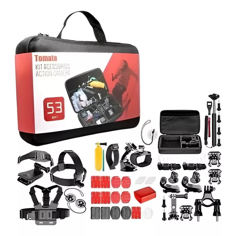 Kit Acessórios para Câmera GoPro 53 em 1 Compatibilidade Universal Para Aventureiros e Profissionais