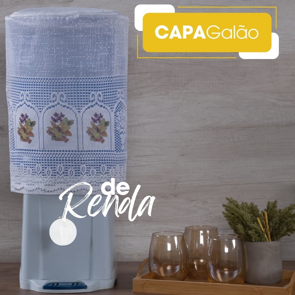 Capa para Galão Suzi de Água 20 Litros Estampa Flores Transfer Premium