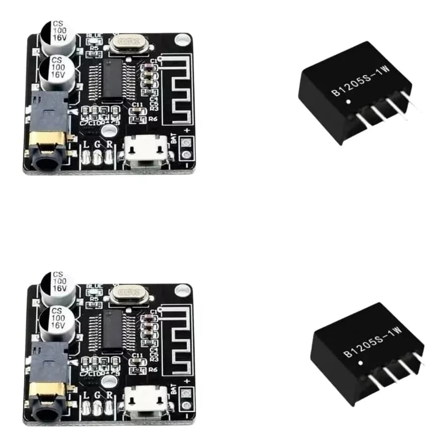 2x Placa Receptor Bluetooth 5.0 + 2x Isolador B1205s 1w
