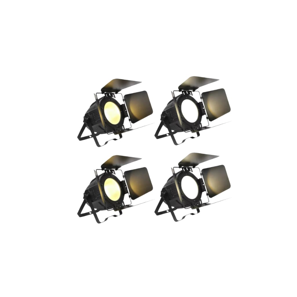 4 Canhão Par Led Cob 200w Branco Quente E Frio Dmx Com Bandoor