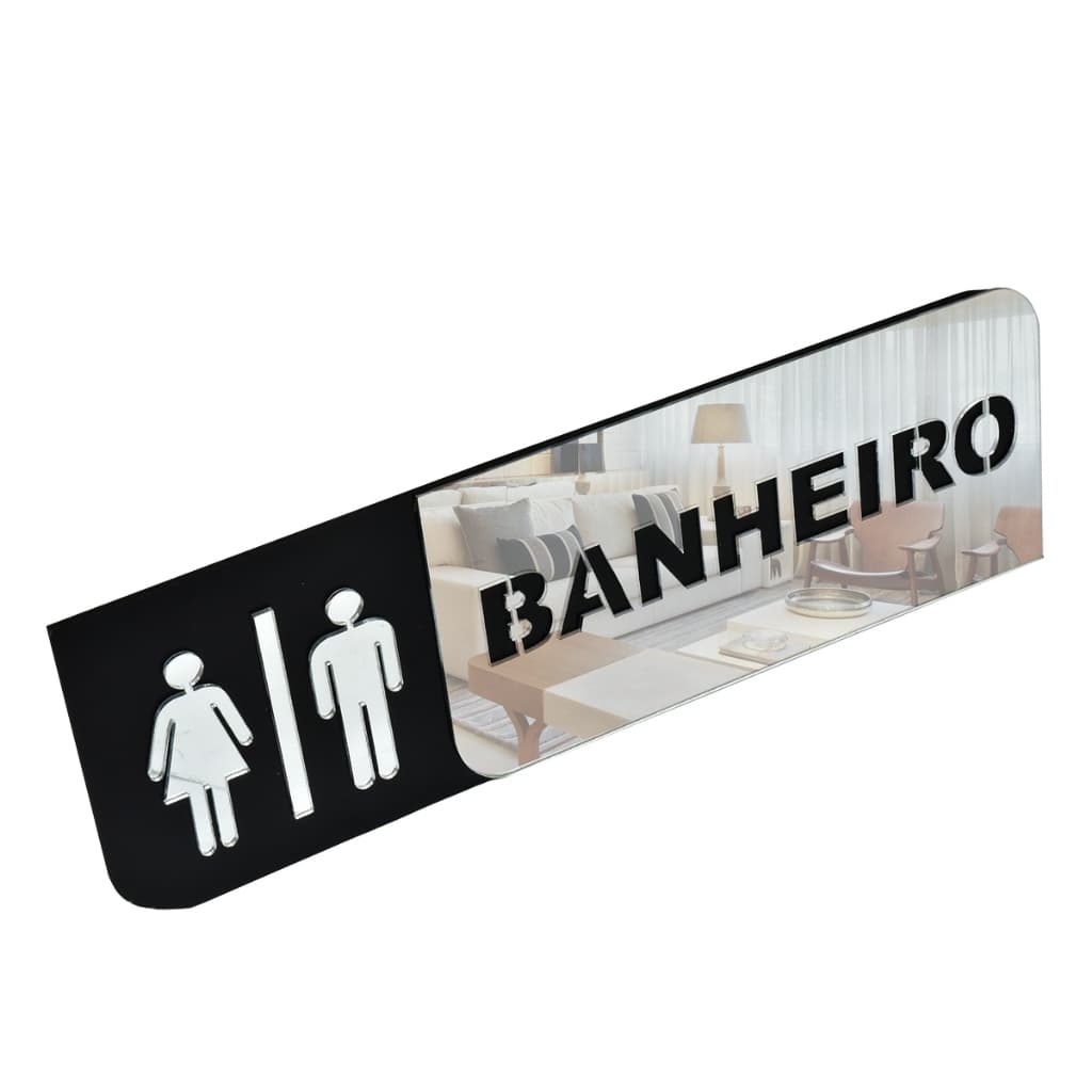 Placas De Sinalização Consultório, Escritório, Diretoria, Banheiro, Mdf E Acrílico Espelhado Premiun