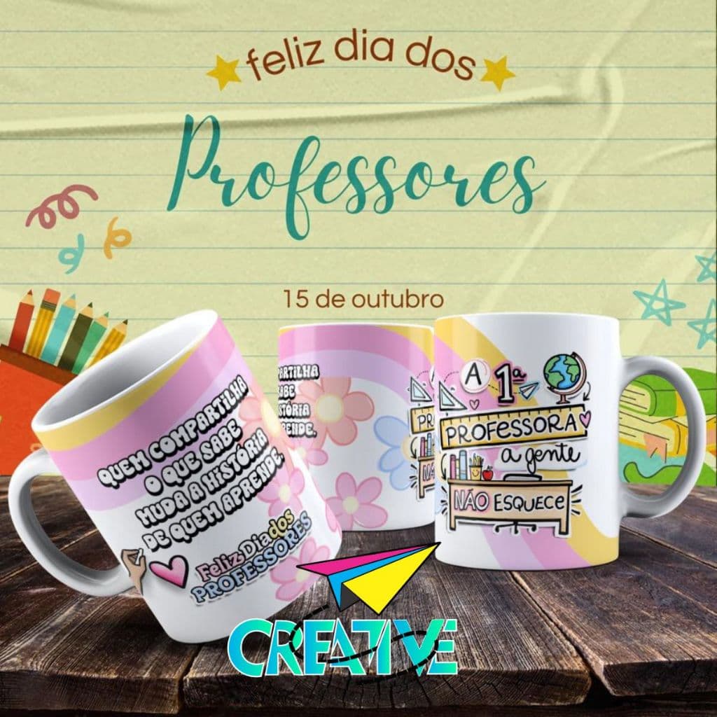 Caneca Personalizada Dia dos Professores - Alta Qualidade Professora