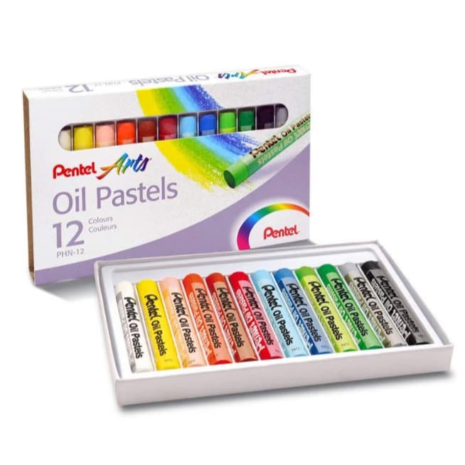 Giz Pastel Oleoso Pentel  12 Cores
