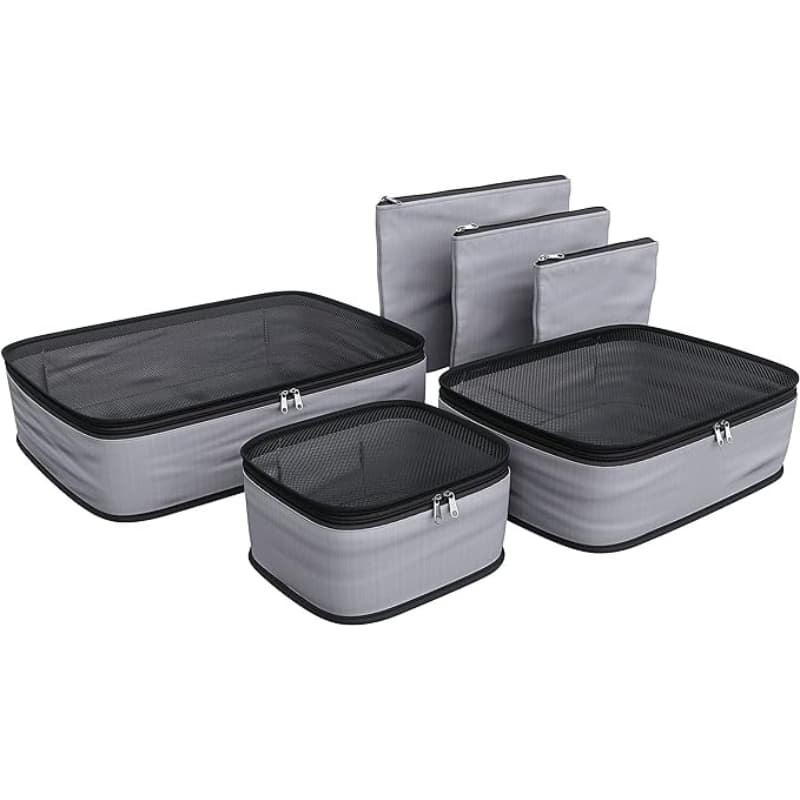 Kit 6 Organizador De Viagem Mala Bolsa Necessaire Para Roupas
