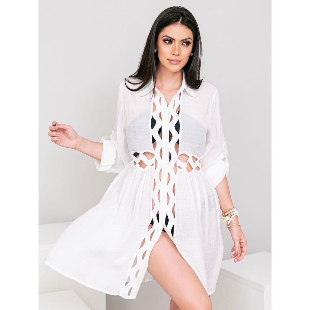 Saida De Praia Feminina Kimono Curta Luxo Verao9[