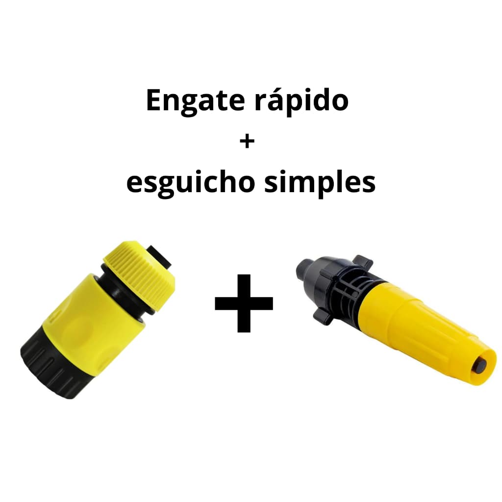 Kit Esguicho mangueira + Engate rápido alta pressão
