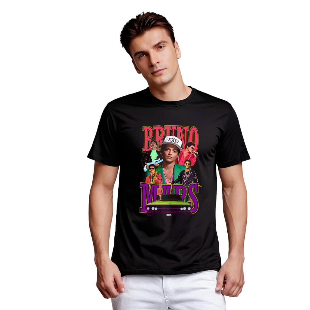 Camiseta Camisa Blusa Feminina Masculina Unissex 100% Algodão Cantor Bruno Mars Show Pop Brasil Md4