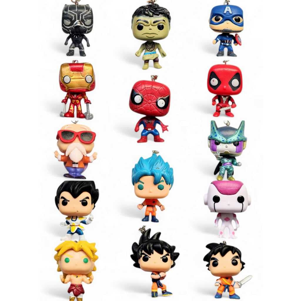 Chaveiros Heróis Coleção Dragão Vinil 5cm.